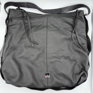 Kooba Black Pebbled Leather Slouchy Hobo Bag Handcrafted in India